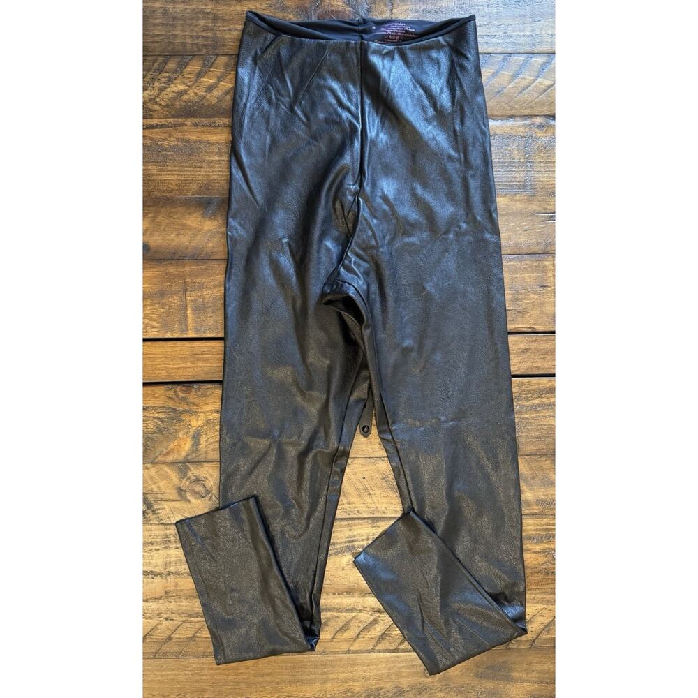 Commando Women's Fully Lined Faux Leather Leggings in Black Size Medium